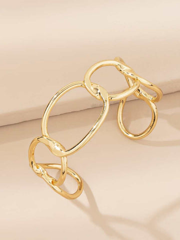 1pc Minimalist Metal Open Bangle (Adjustable Size)