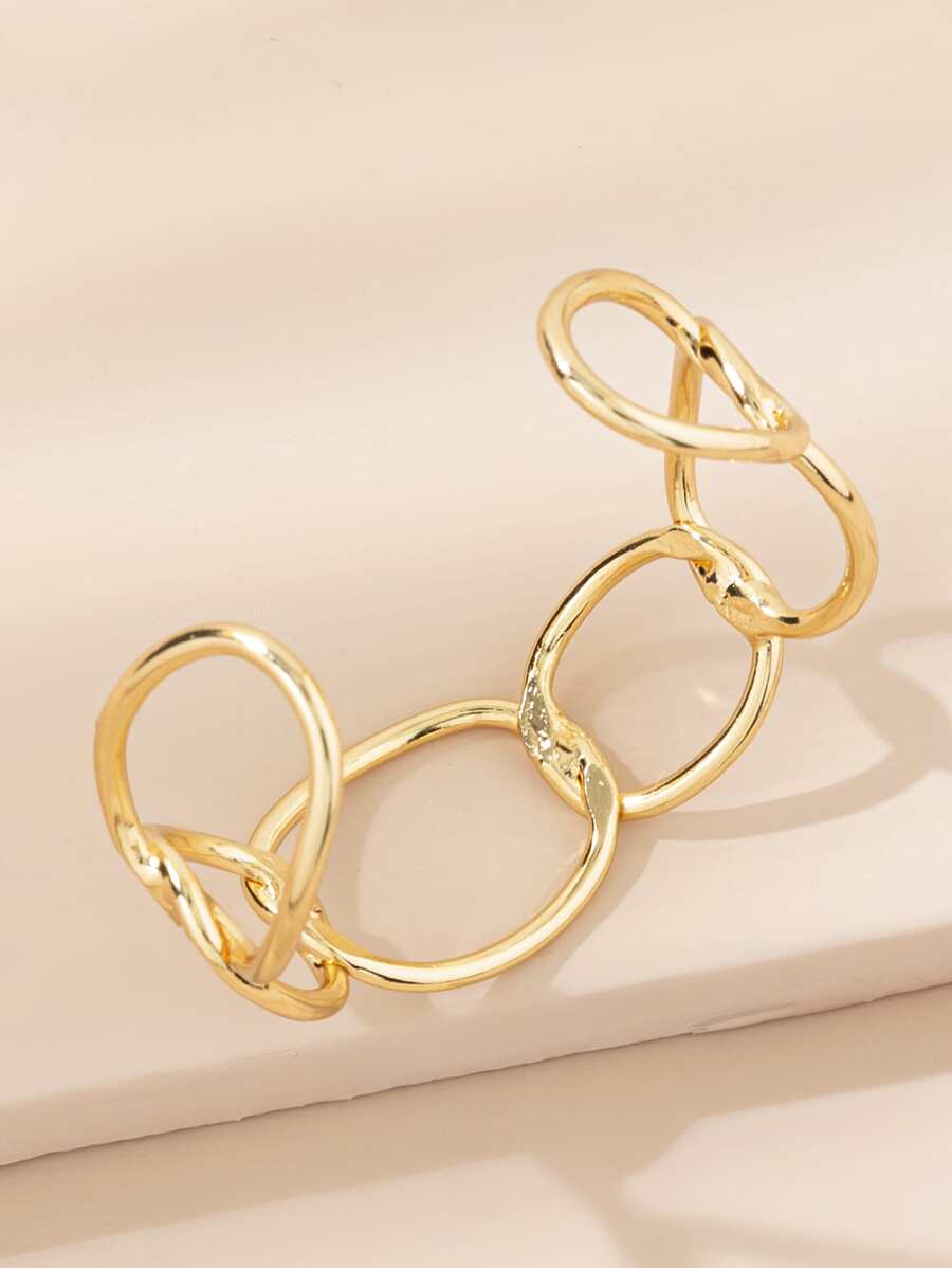 1pc Minimalist Metal Open Bangle (Adjustable Size)
