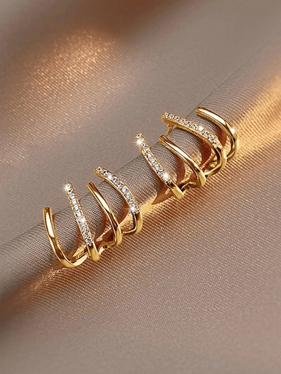 1 Pair Fashionable Bright Golden Color Women's Elegant Gift, Suitable For Dates, Weddings, Parties, Versatile Decorative Jewelry Earrings