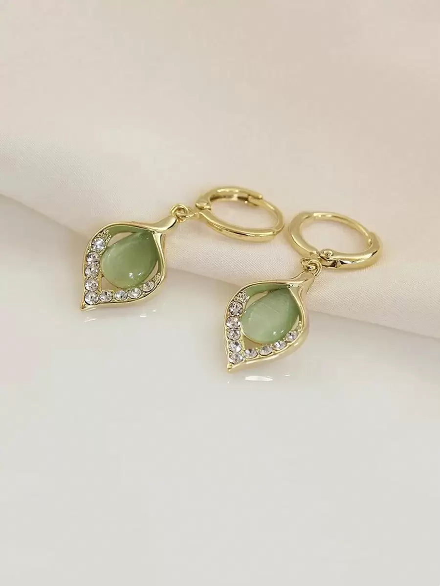 Exquisite Opal Earrings, Women's Luxury Teardrop Gemstone Earrings, Jewelry Gift