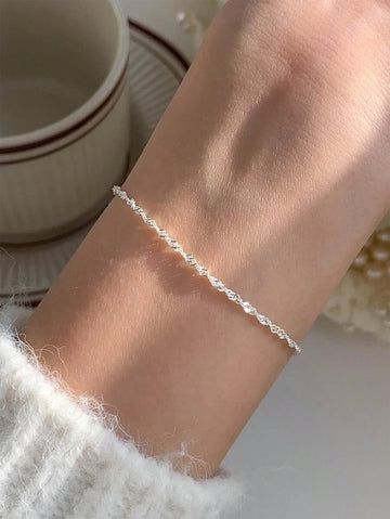 Nooxian 1pc Simple Lip Design Chain Link Bracelet