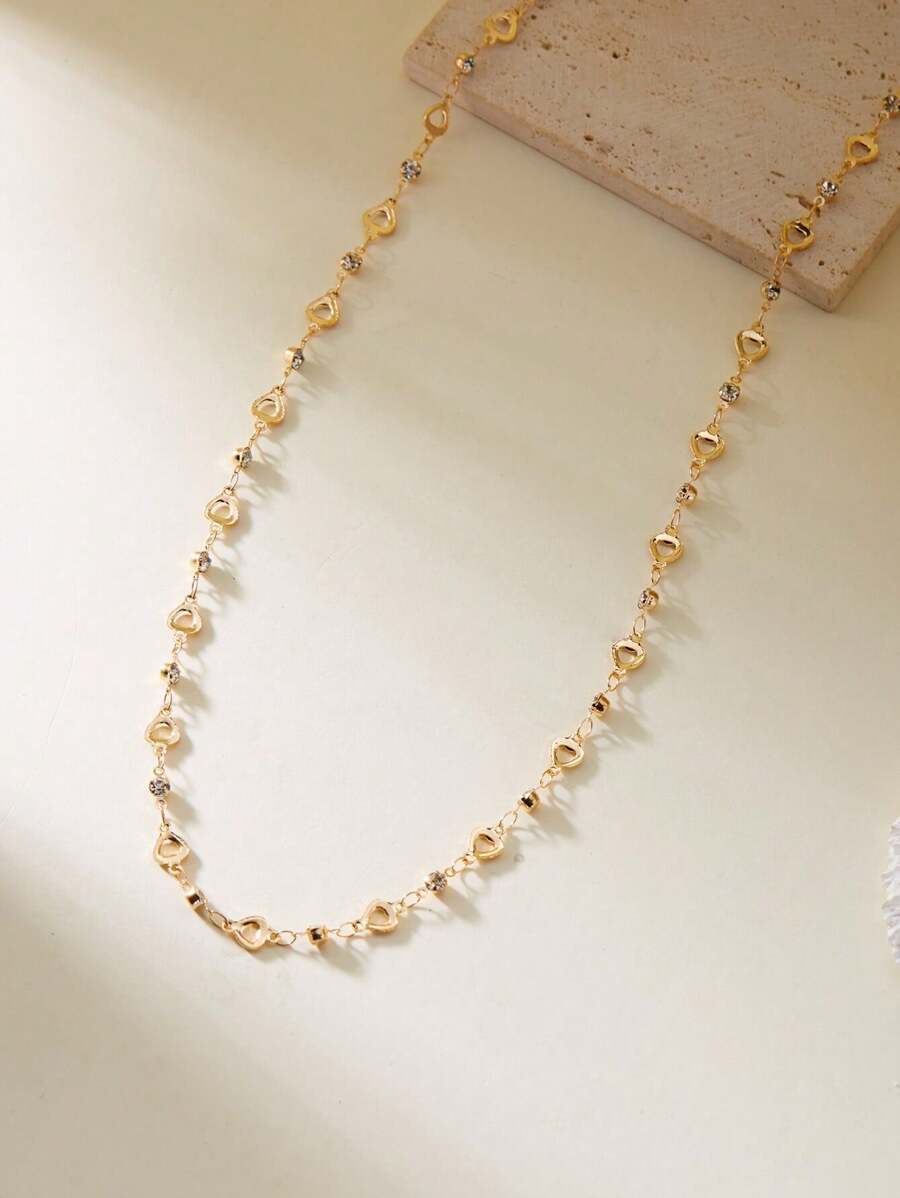 1pc Fashionable Y-Shaped Long Crystal Rhinestone Necklace
