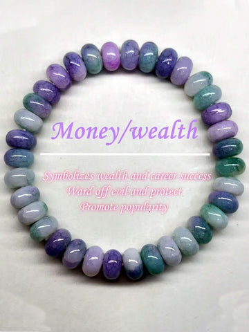Natural Purple Blue Stone Anxiety Bracelet - Stretchable Vintage Style Unisex Jewelry For Everyday Wear And Parties, February Birthstone Gift For Women And Men, Mother's Day Gift With Real Quartz Jewelry, Party Accessory, Everyday Wear Bracelet | ...